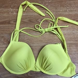 NWT neon yellow swim top